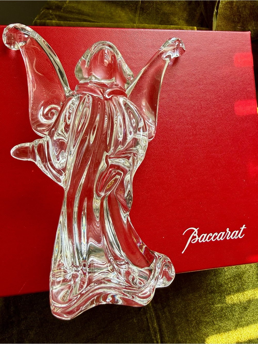 Baccarat Jean Boggio Angel of Light Crystal Figurine Signed France w/ Box